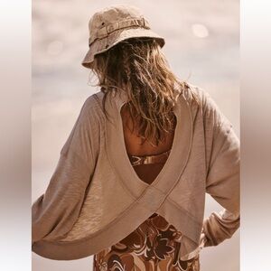 NWOT free people my time layer top open back long sleeve